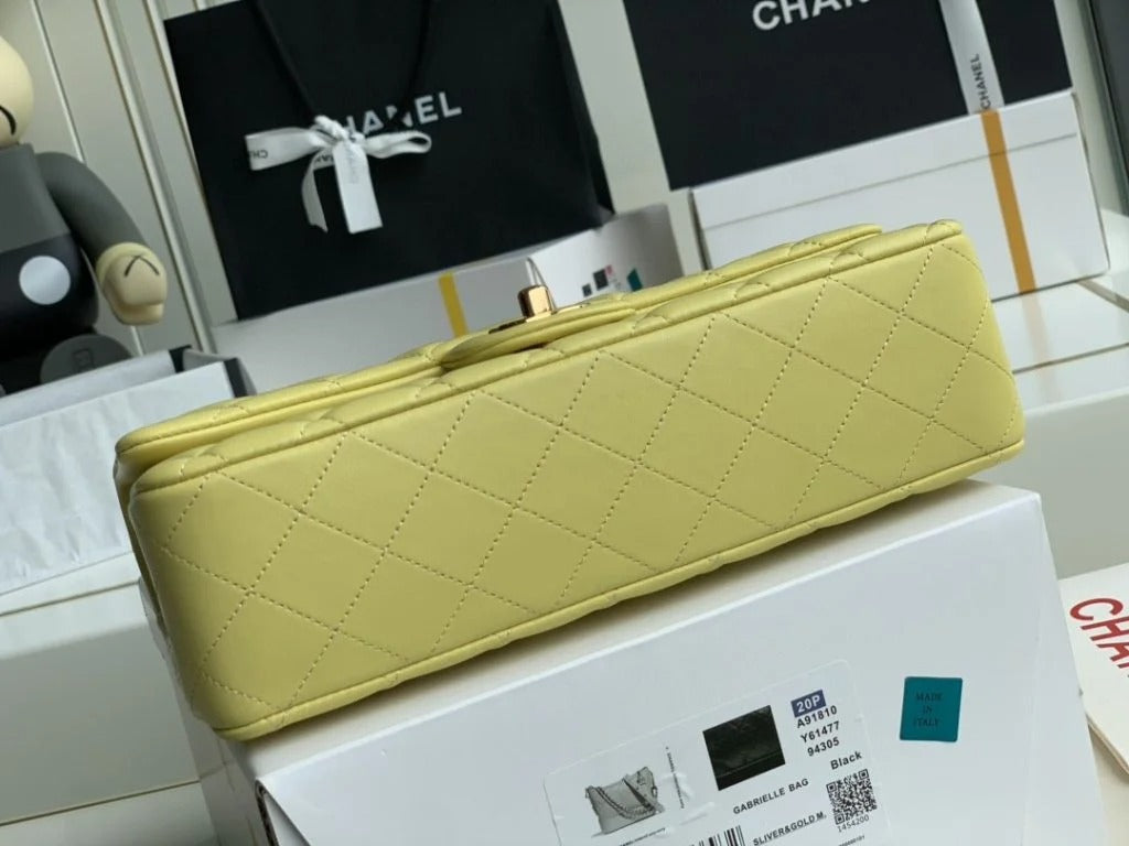 Chanel Classic Double Flap 25 Shoulder Bag Lemon - Bag