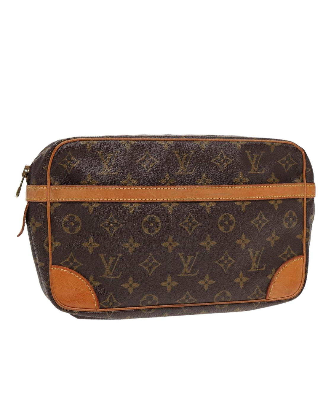 Monogram Canvas Clutch Bag with Zipper Closure - Handbags, Wallets & Cases