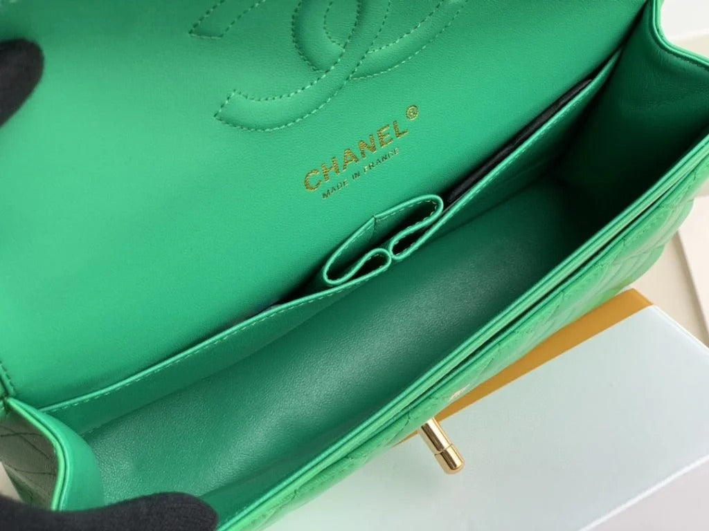 Chanel Classic Double Flap 25 Shoulder Bag Green - Bag
