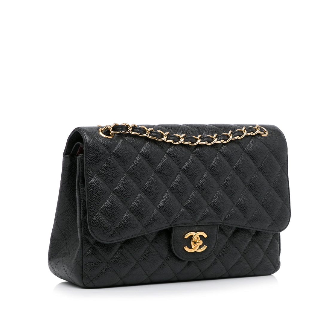 Chanel Classic Double Flap Jumbo Black Caviar Gold - Schultertaschen