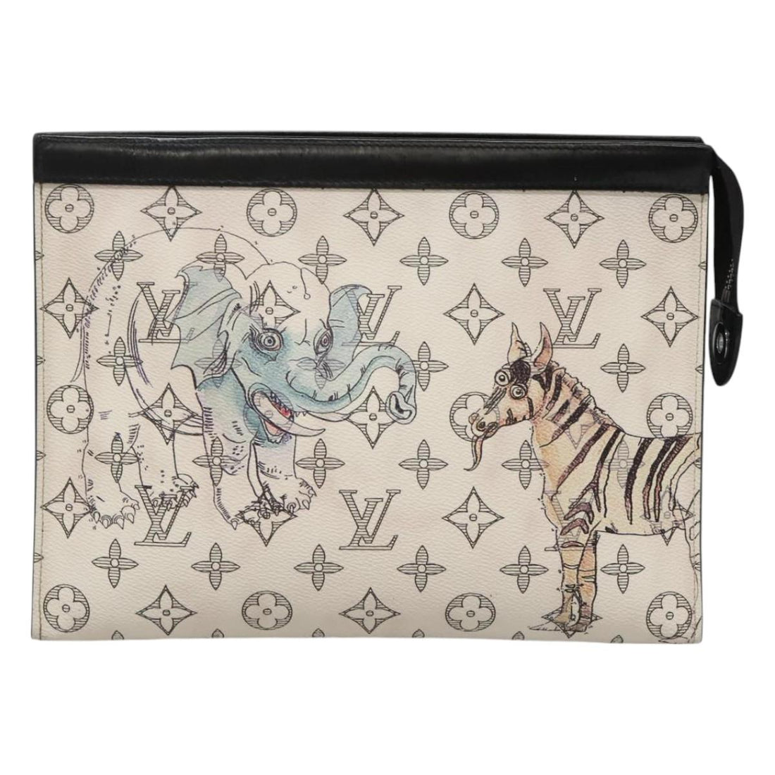 Louis Vuitton Savane White Canvas Clutch Bag (Pre-Owned) - Womens > Womens Handbags > Womens Clutches & Evening Bags