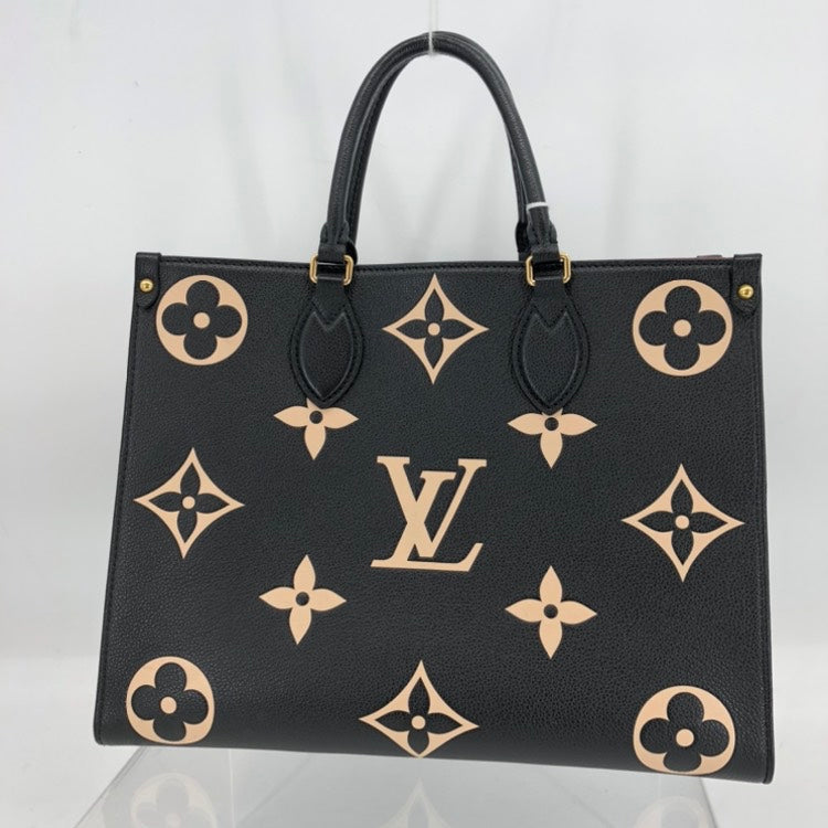 Louis Vuitton OnTheGo MM Tote Bag, Black, Leather - tote bag
