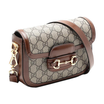 (WMNS) GUCCI Horsebit 1955 Retro Gold Buckle Logo Stripe Webbing Saddle Bag Shoulder Messenger Bag Mini Ebony / Brown Classic 658574-HUHHG-8565 - Shoulder Bags