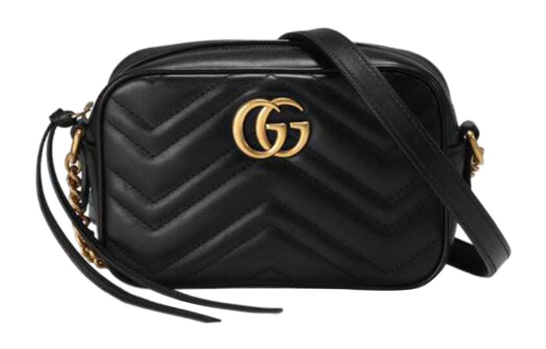 (WMNS) GUCCI GG Marmont Logo Messenger Bag Black Classic 448065-DTD1T-1000 - Shoulder Bags