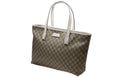 (WMNS) Gucci Logo Leather Logo Canvas Large Capacity Tote Shoulder Bag Ebony / White HandBag 211137-KGDHR-9761 - HandBag