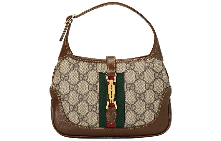 (WMNS) GUCCI Jackie 1961 SeriesGG Canvas Clutch Single Shoulder Bag mini Brown Monogram 637092-HUHHG-8565 - Shoulder Bags
