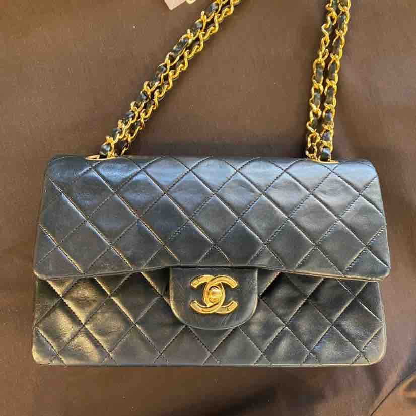 Chanel Classic Double Flap Bag, Black Lambskin - Crossbody