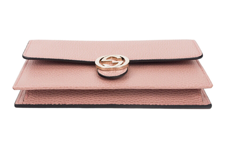 (WMNS) Gucci Logo Double G Leather WOC Chain Shoulder Messenger Bag Pink Classic 510314-CAO0G-5806 - Shoulder Bags
