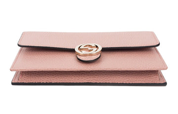 (WMNS) Gucci Logo Double G Leather WOC Chain Shoulder Messenger Bag Pink Classic 510314-CAO0G-5806 - Shoulder Bags