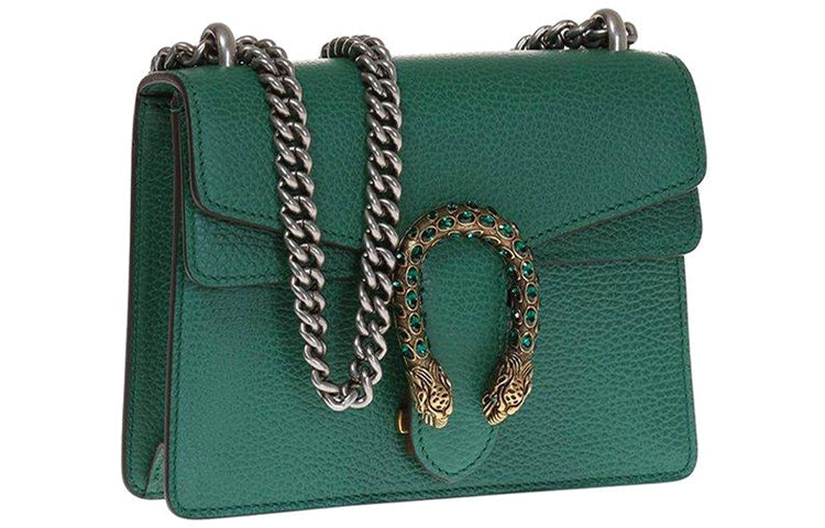 (WMNS) GUCCI Dionysus Tiger Head Leather Chain Shoulder Messenger Bag Mini Green Classic 421970-CAOGX-3120 - Shoulder Bags