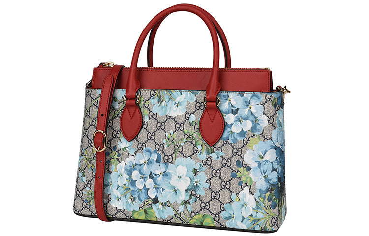(WMNS) GUCCI GG Blooms Logo Printing Canvas handbag Beige / Blue / Red Classic 546316-KU2IG-8492 - Handbag