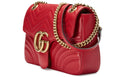 (WMNS) Gucci GG Marmont Gold Logo Distress Leather Chain Shoulder Messenger Bag Red Classic 443496-DTDIT-6433 - Shoulder Bags