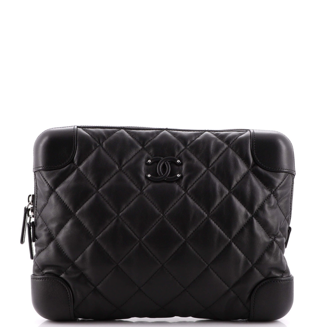 Chanel CC Classic Trunk Case, Black Quilted Lambskin, Medium - Crossbody