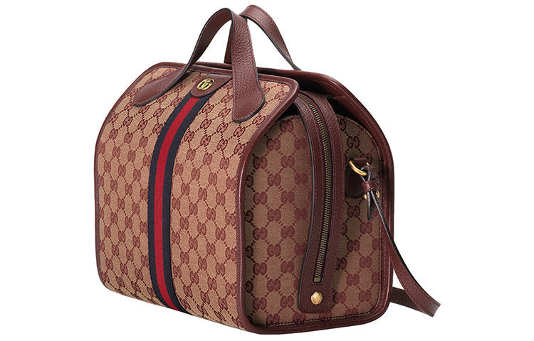 (WMNS) Gucci Logo Stripe Webbing Canvas Large Capacity travel handBag Unisex / Red Classic 565224-9Y9MT-9864 - Shoulder Bags