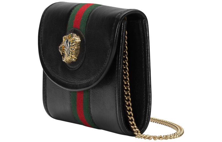 (WMNS) GUCCI Rajah SeriesClutch Chain Single Shoulder Bag mini Black 573797-0OLHX-8389 - Shoulder Bags