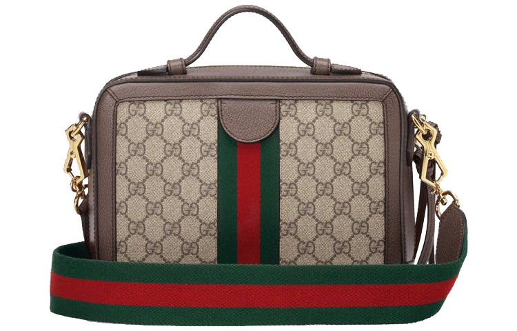 (WMNS) Gucci Ophidia Logo Stripe Webbing Tassel Canvas handBag Small / Brown Retro Classic 550622-K05NG-8745 - Shoulder Bags