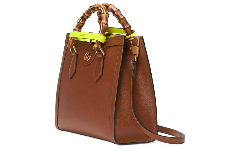 (WMNS) GUCCI Diana Series Tote Leather SingleShoulderMessengerHandholdBag SmallSize Brown 660195-17QDT-2582 - Handbag