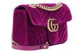 (WMNS) GUCCI GG Marmont Gold Logo Velvet Chain Shoulder Messenger Bag Small Purple Red Classic 443497-K4D2T-5671 - Shoulder Bags