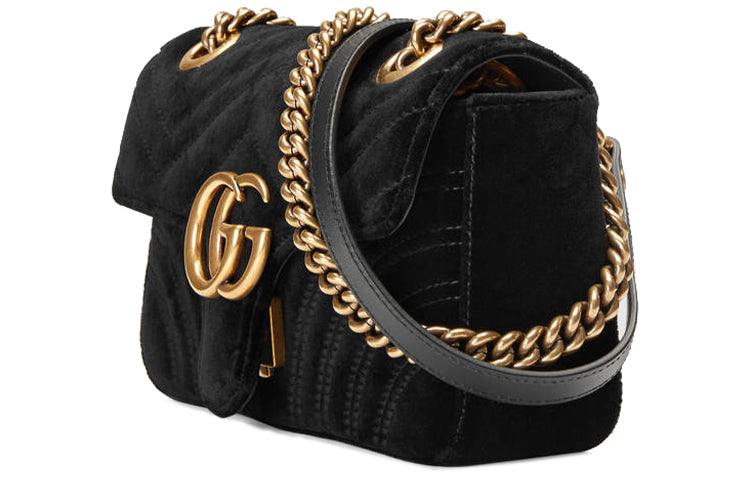 (WMNS) Gucci GG Marmont ClassicG Crossbody Bag Single Shoulder Bag Black 446744-K4D2T-1000 - Shoulder Bags