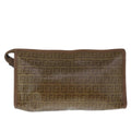 Fendi Zucchino Brown Canvas Clutch Bag () - Handbags, Wallets & Cases - 2
