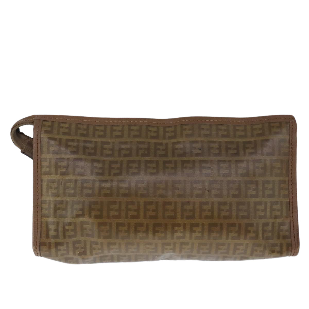 Fendi Zucchino Brown Canvas Clutch Bag () - Handbags, Wallets & Cases - 2
