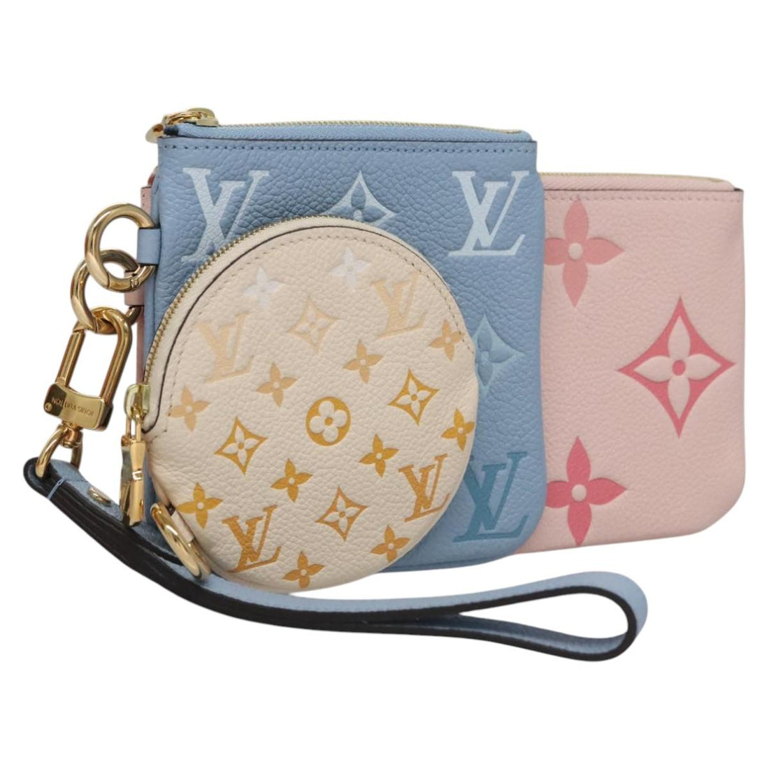 Louis Vuitton Trio Pouch Blue Leather Clutch Bag (Pre-Owned) - Womens > Womens Handbags > Womens Clutches & Evening Bags