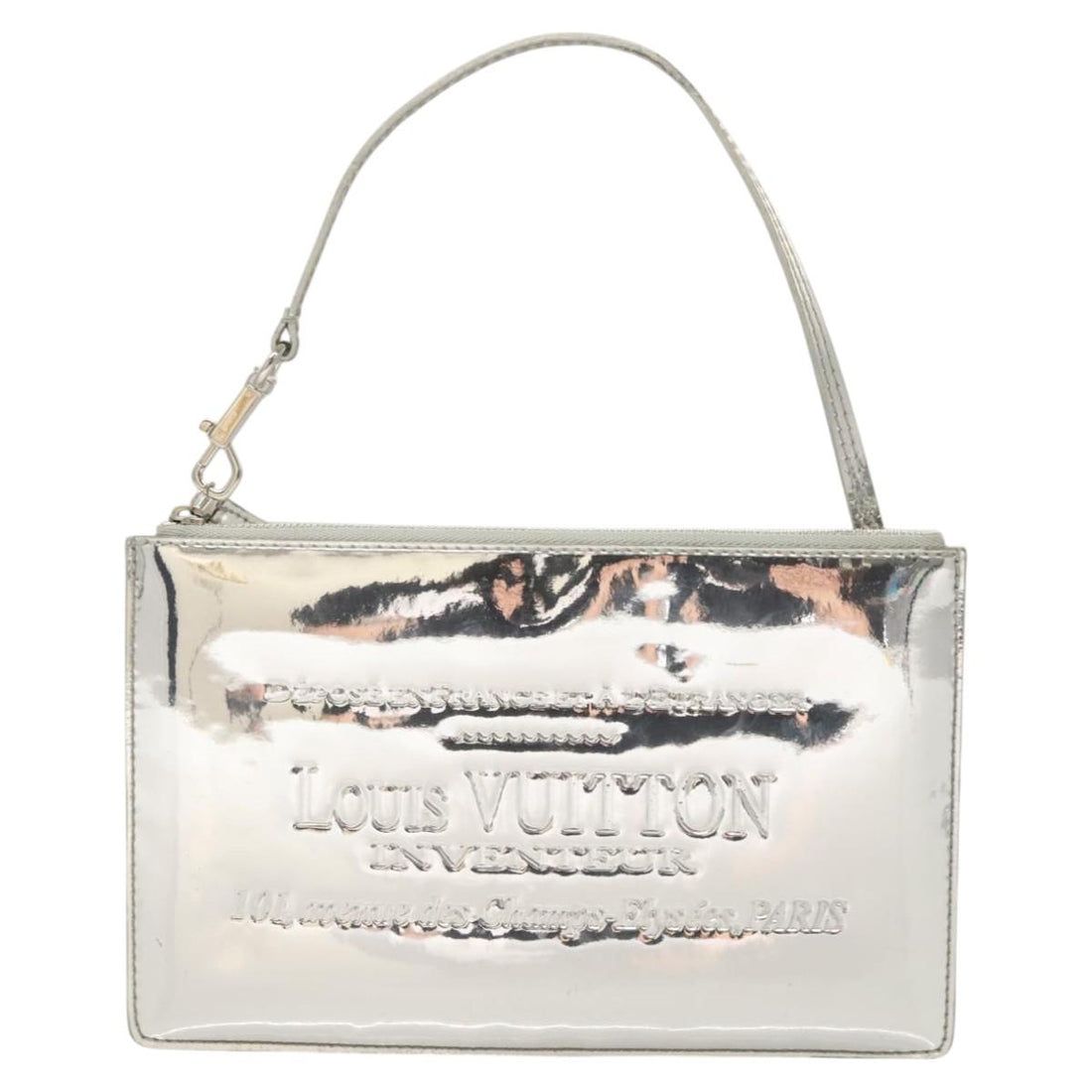 Louis Vuitton Pochette Accessoires Silver Patent Leather Clutch Bag (Pre-Owned) - Womens > Womens Handbags > Womens Clutches & Evening Bags