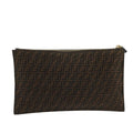 Fendi Zucchino Brown Canvas Clutch Bag () - Handbags, Wallets & Cases - 2