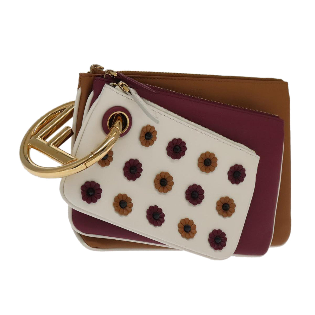 Fendi Triplet Multicolour Leather Clutch Bag () - Handbags, Wallets & Cases