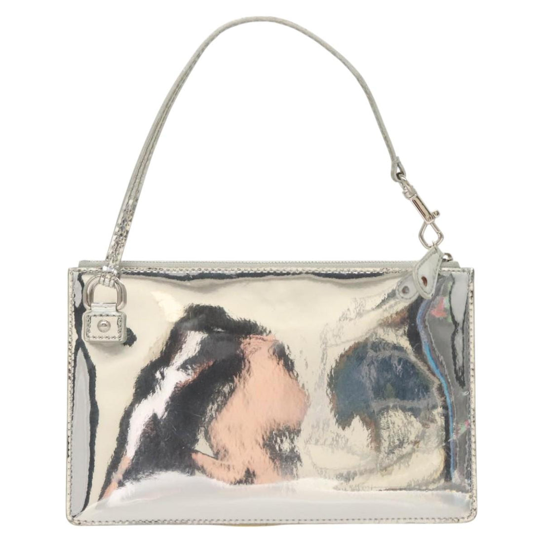 Louis Vuitton Pochette Accessoires Silver Patent Leather Clutch Bag (Pre-Owned) - Womens > Womens Handbags > Womens Clutches & Evening Bags