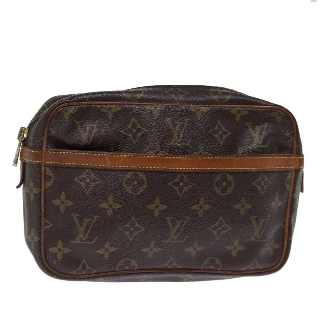 Louis Vuitton Compiegne 23 Brown Canvas Clutch Bag (Pre-Owned) - Unisex > Unisex Accessories > Unisex Clutches