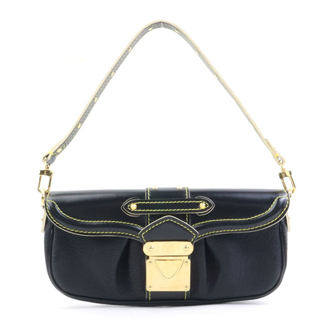 Louis Vuitton Noir Leather Clutch Bag Handbag (Pre-Owned) - Womens > Womens Handbags > Womens Top-Handles & Satchels