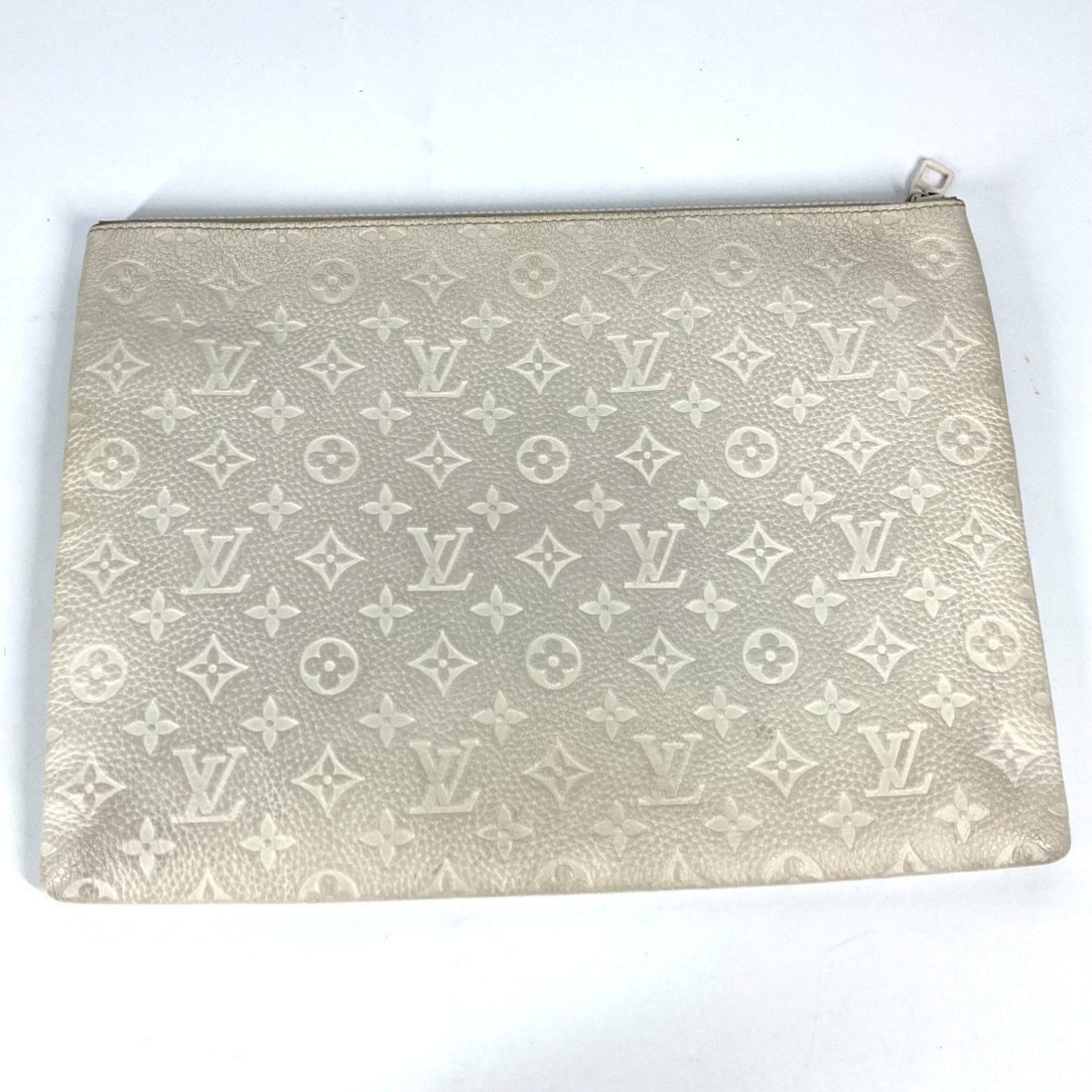 Louis Vuitton White Leather Clutch Bag Pochette Pouch (Pre-Owned) - Womens > Womens Handbags > Womens Clutches & Evening Bags