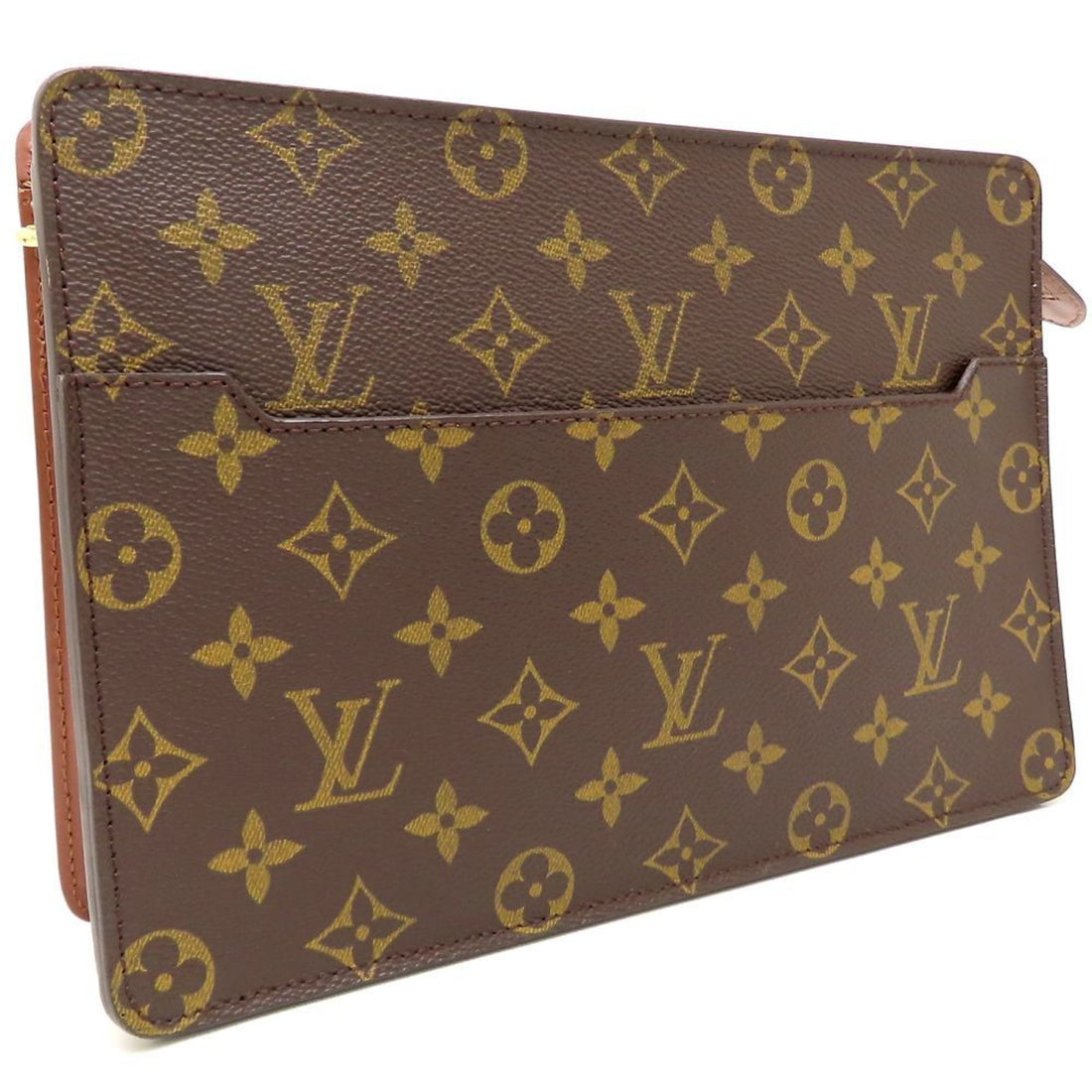 Louis Vuitton Monogram Brown Canvas Clutch Bag (Pre-Owned) - Womens > Womens Handbags > Womens Clutches & Evening Bags