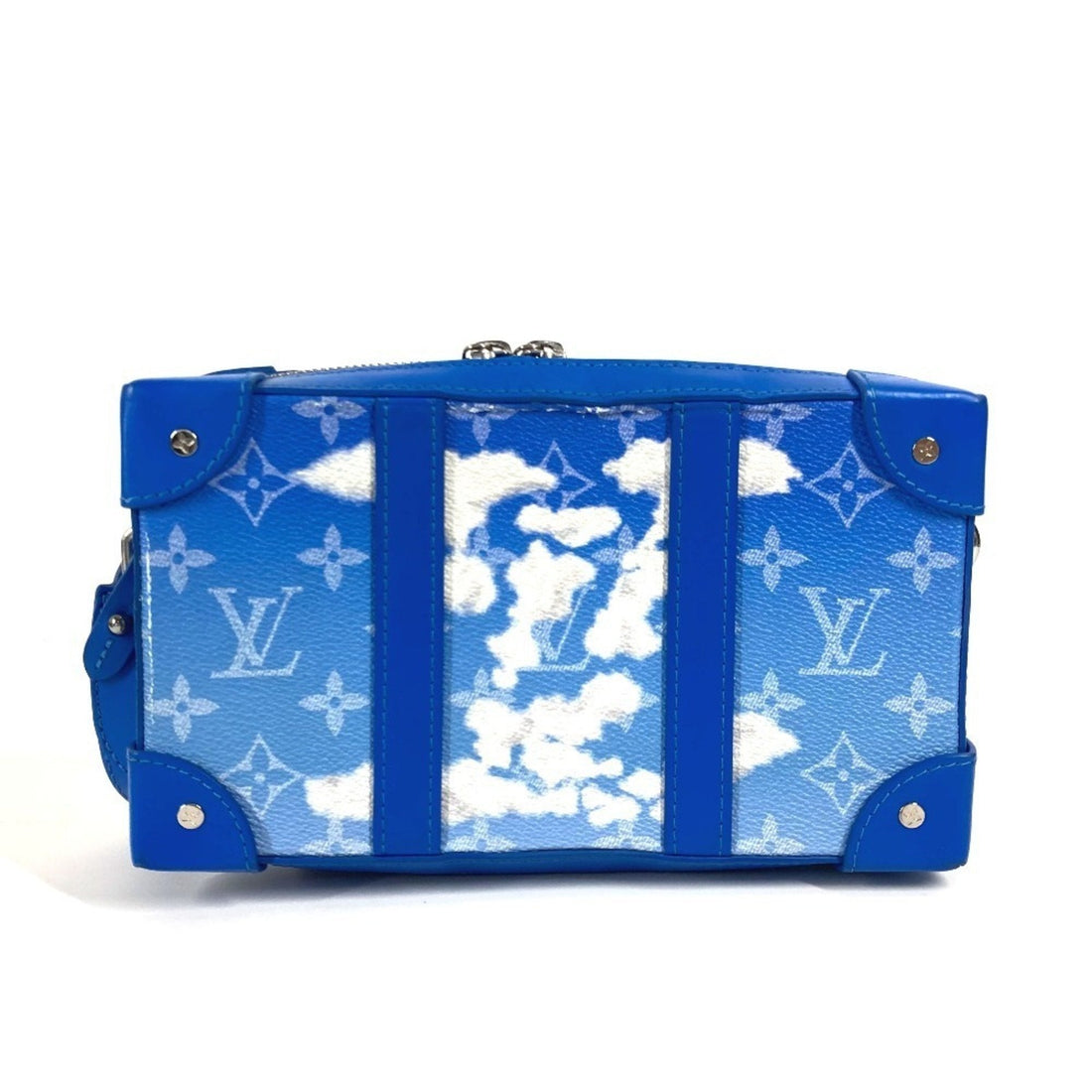 Louis Vuitton Blue White Monogram Clutch Bag Pochette Shoulder Bag (Pre-Owned)