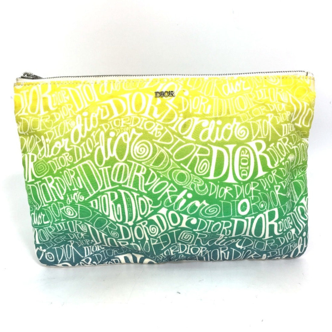 Christian Dior Green Yellow Nylon Clutch Bag Pouch () - Handbags, Wallets & Cases