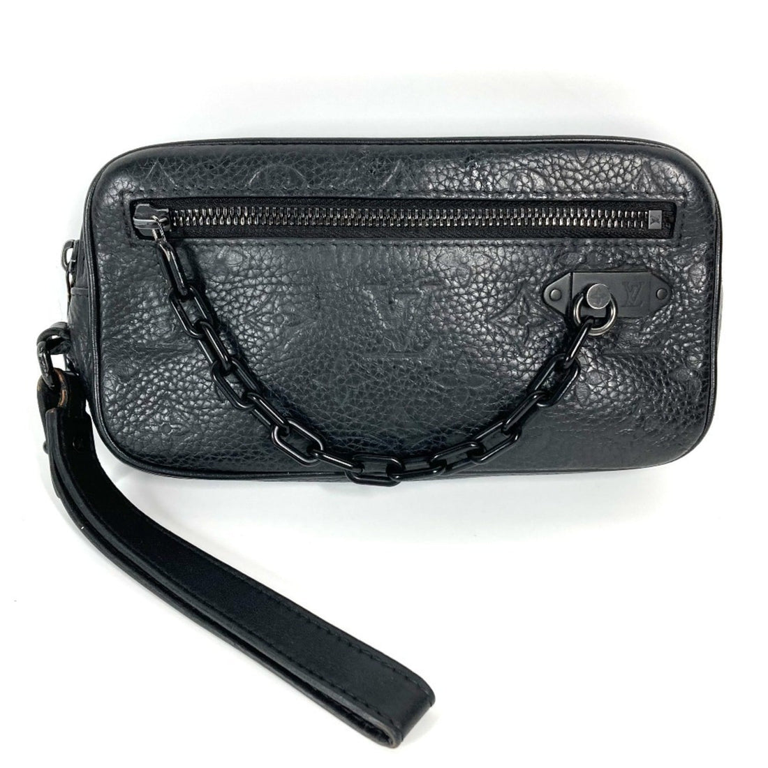 Louis Vuitton Black Noir Leather Clutch Bag Pouch (Pre-Owned) - Womens > Womens Handbags > Womens Clutches & Evening Bags