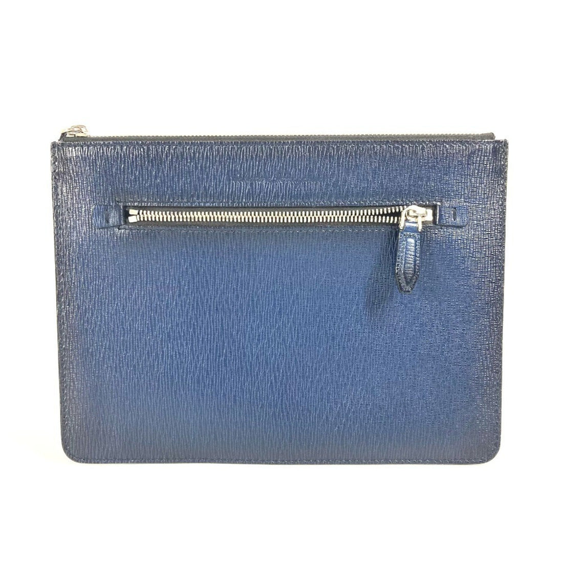 Salvatore Ferragamo Navy Leather Clutch Bag Pouch (Pre-Owned) - Womens > Womens Handbags > Womens Clutches & Evening Bags