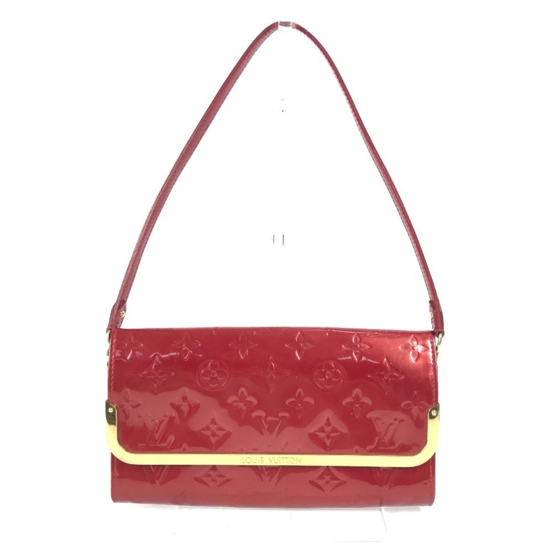 Louis Vuitton Pomme D'amour Red Color Monogram Vernis Canvas Clutch Bag Shoulder Bag (Pre-Owned) - Womens > Womens Handbags > Womens Shoulder Bags & Hobos