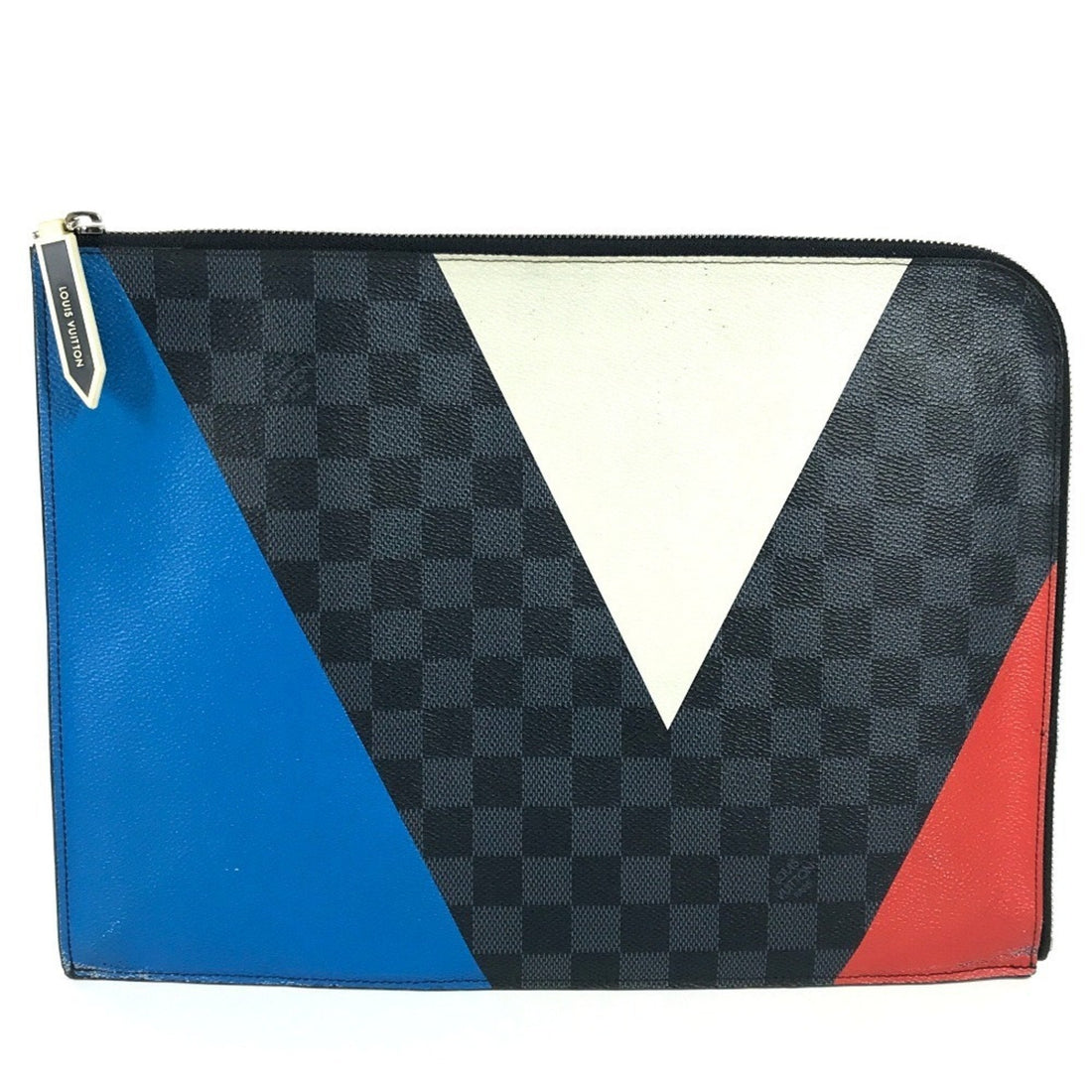 Louis Vuitton Black Red Color White Damier Graphite Clutch Bag Pochette Pouch (Pre-Owned) - Womens > Womens Handbags > Womens Clutches & Evening Bags