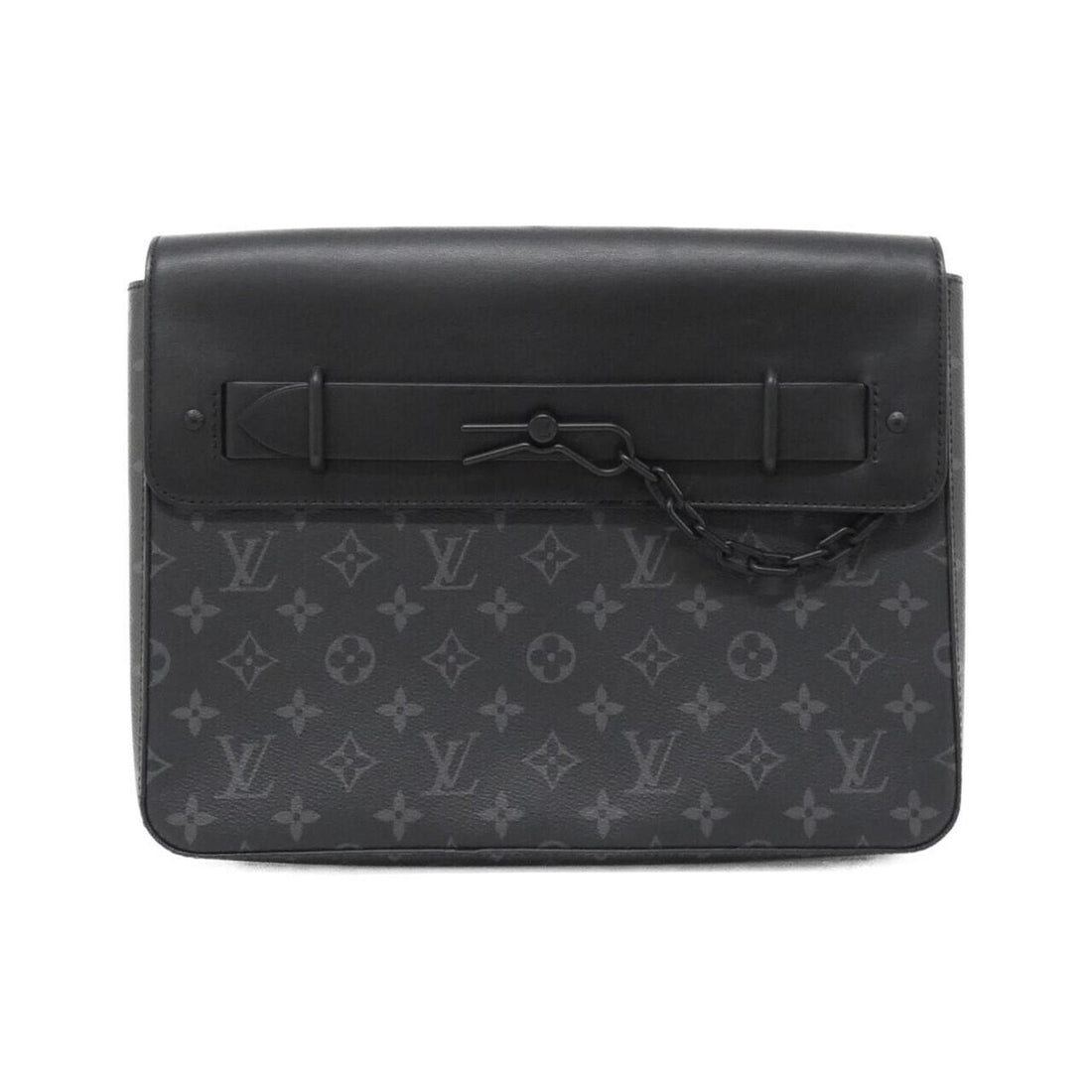Louis Vuitton Black Coated Canvas Clutch Bag Handbag (Pre-Owned) - Womens > Womens Handbags > Womens Top-Handles & Satchels