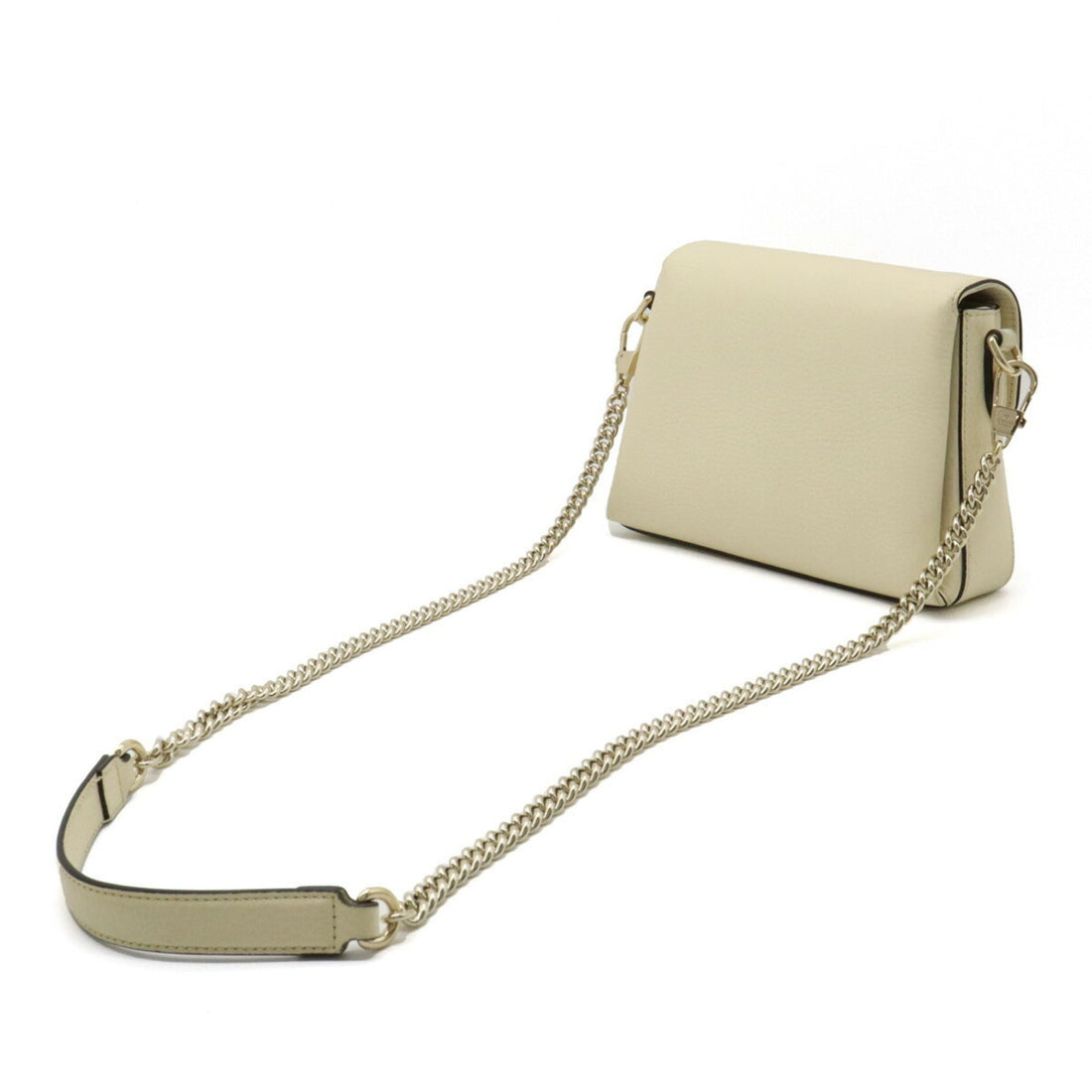 GUCCI Interlocking G Chain Shoulder Bag Clutch Ivory 607720 - Gucci