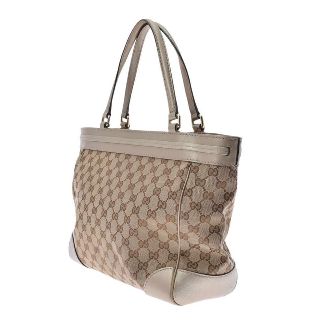 Gucci GG Pattern Tote Bag Beige/Gold 257061 Women's Canvas Leather - Gucci
