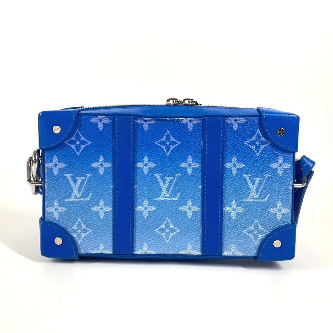 Louis Vuitton Blue White Monogram Clutch Bag Pochette Shoulder Bag (Pre-Owned)