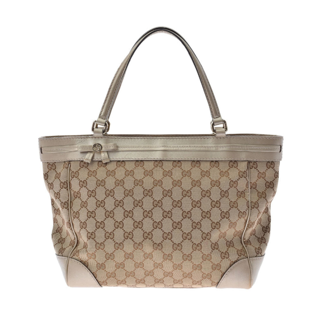 Gucci GG Pattern Tote Bag Beige/Gold 257061 Women's Canvas Leather - Gucci