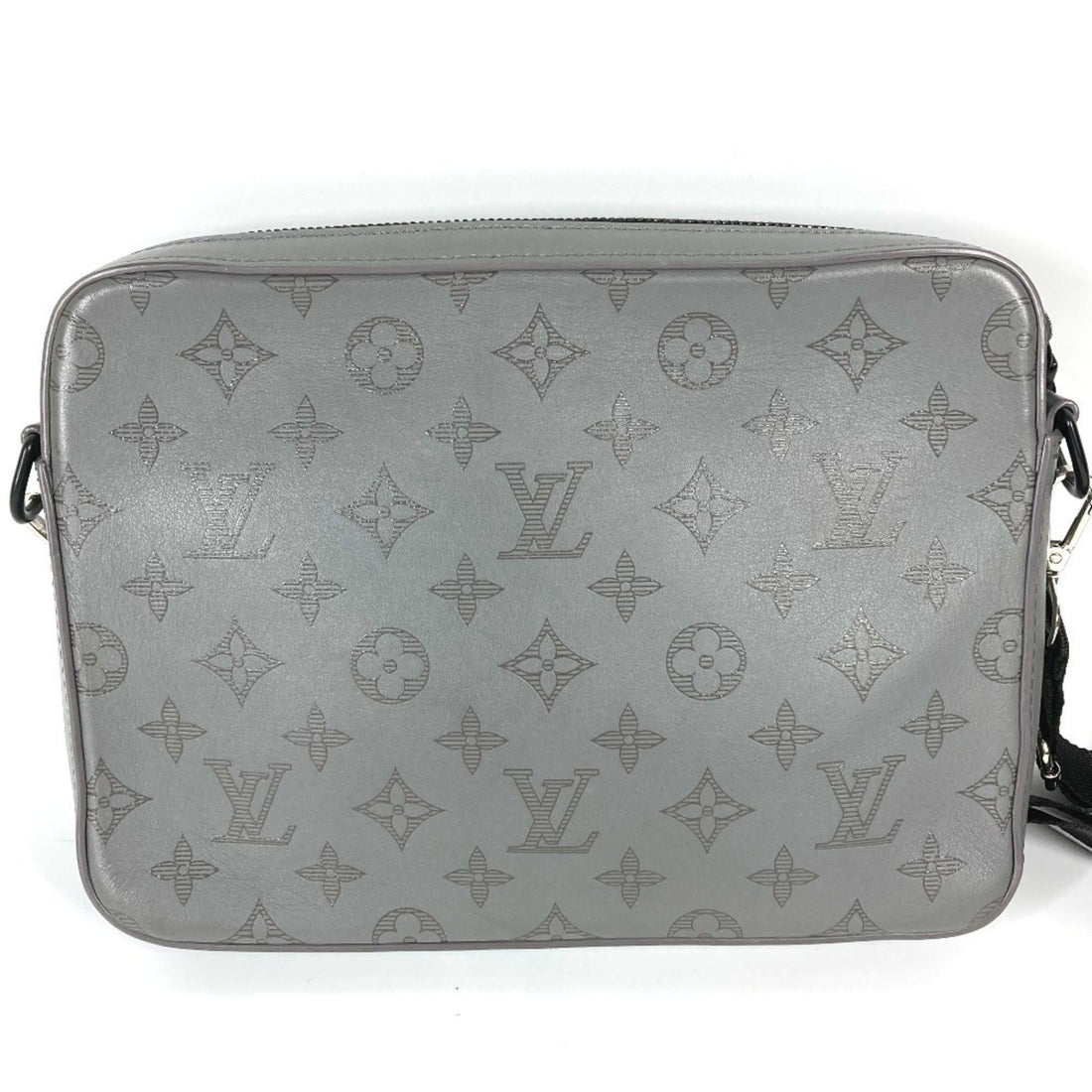 Louis Vuitton Gray Monogram Shadow Clutch Bag Shoulder Bag (Pre-Owned) - Womens > Womens Handbags > Womens Shoulder Bags & Hobos