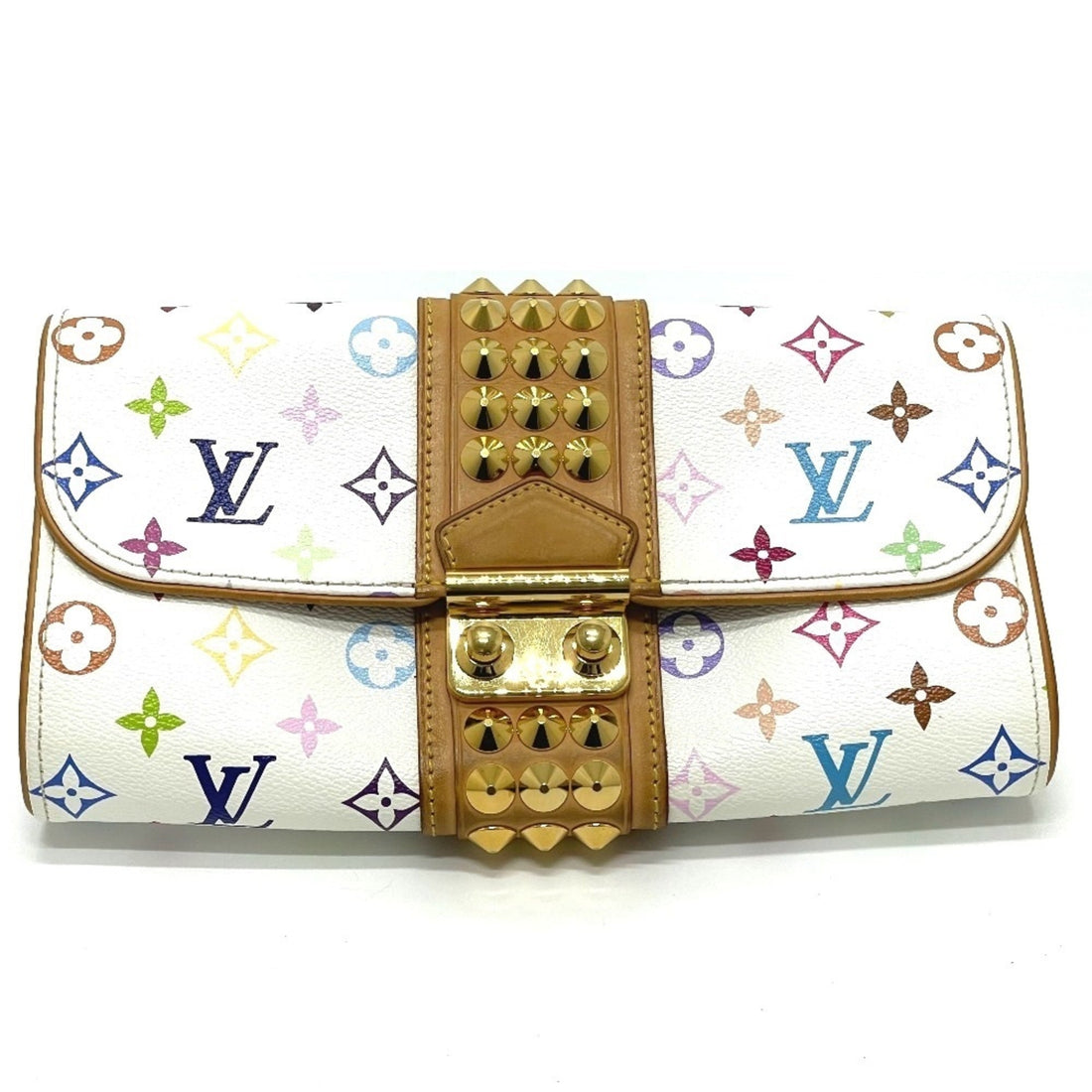 Louis Vuitton Blanc Multi-Color Monogram Multicolore Clutch Bag Pochette (Pre-Owned) - Womens > Womens Handbags > Womens Clutches & Evening Bags
