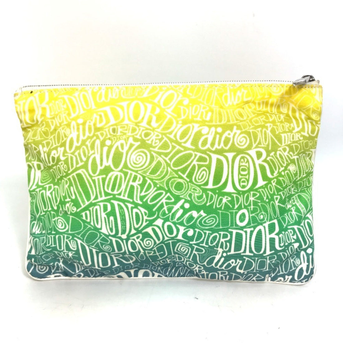 Christian Dior Green Yellow Nylon Clutch Bag Pouch () - Handbags, Wallets & Cases