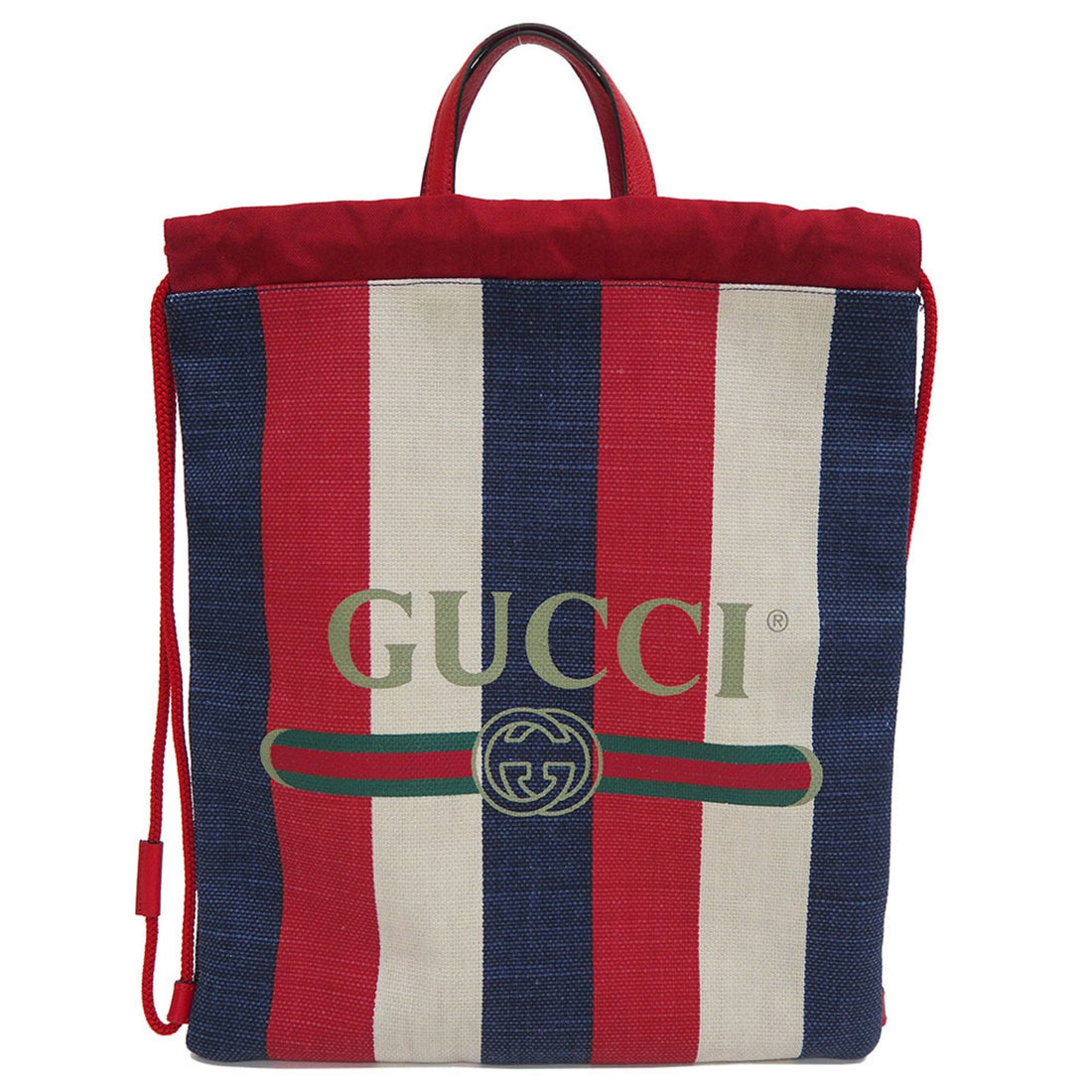 Gucci 473872 drawstring backpack tote rucksack canvas knapsack tricolor - Gucci