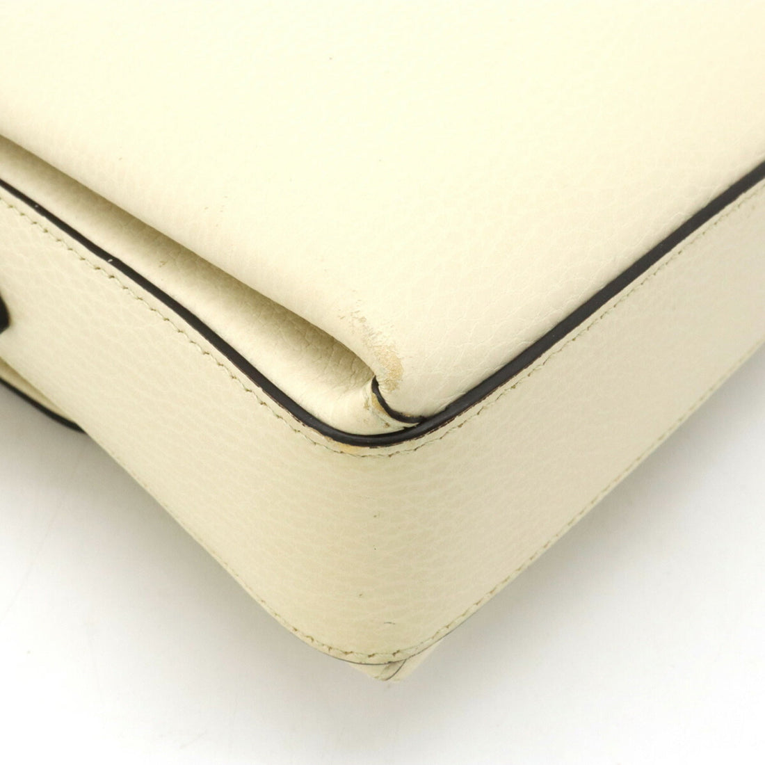 GUCCI Interlocking G Chain Shoulder Bag Clutch Ivory 607720 - Gucci